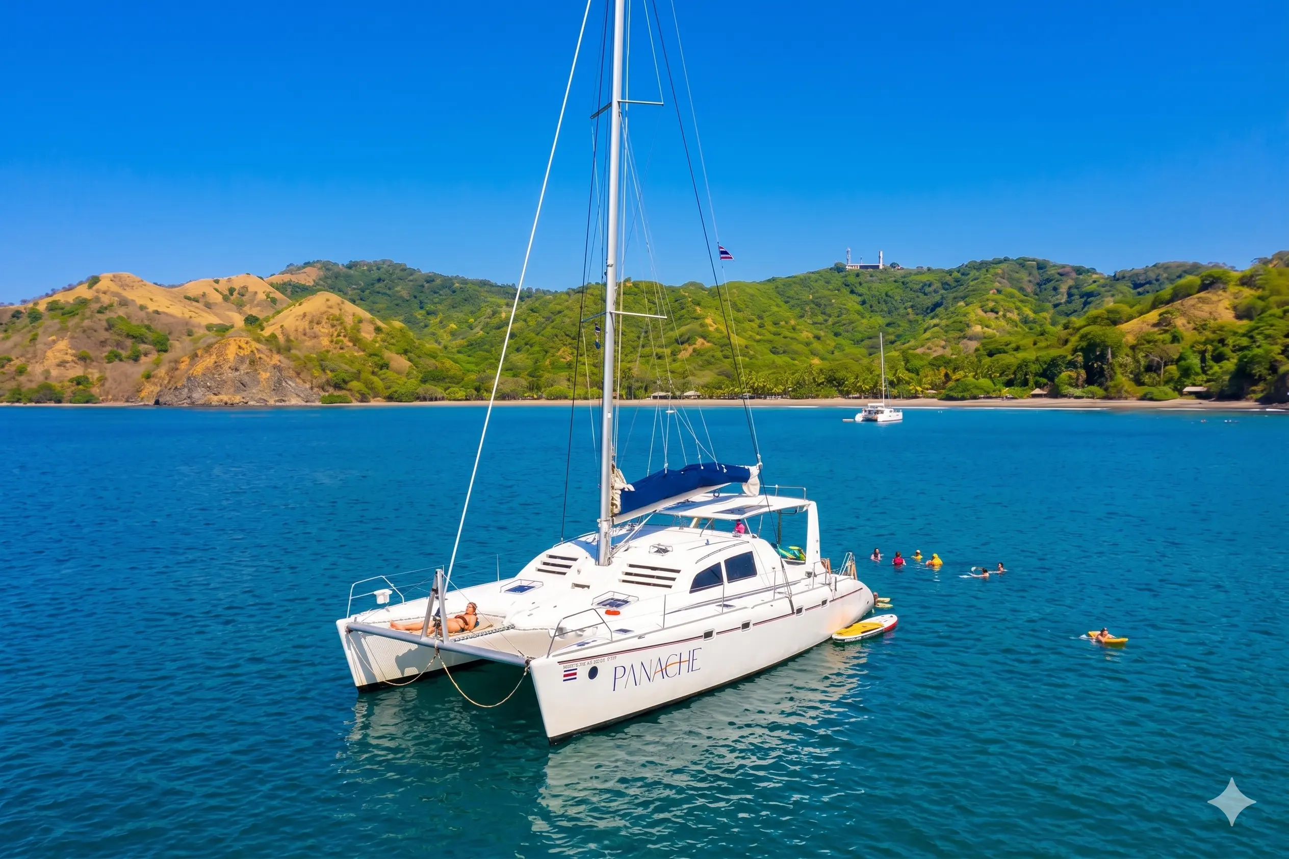 Panache catamaran sailing off the Guanacaste coast